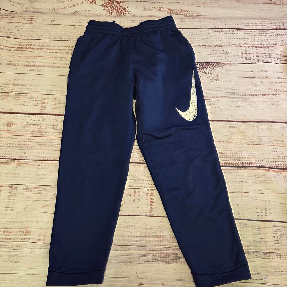 Nike Dri-FIT Boys Navy Blue Swoosh Jogger Pants Youth Size Large